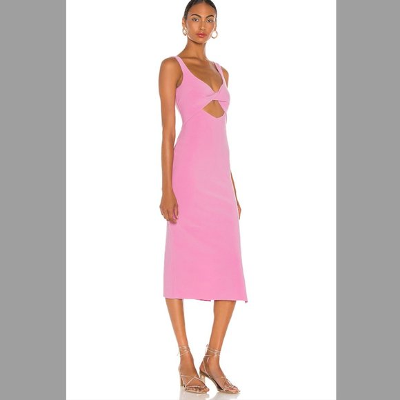 Bec & Bridge Joelle Midi Dress Pink - Size : US 6 - Picture 3 of 9